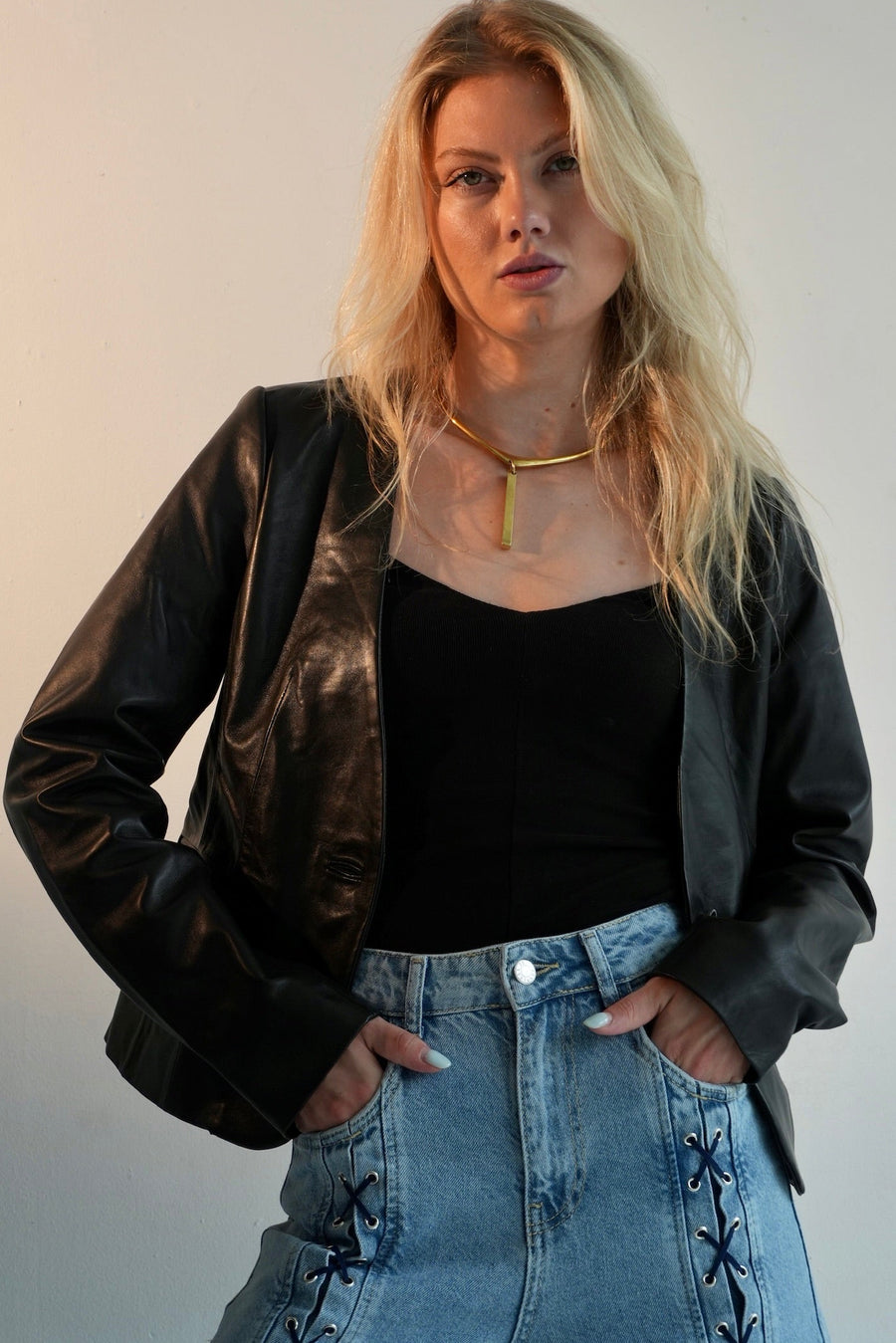 The Lamb Leather Bolero Jacket