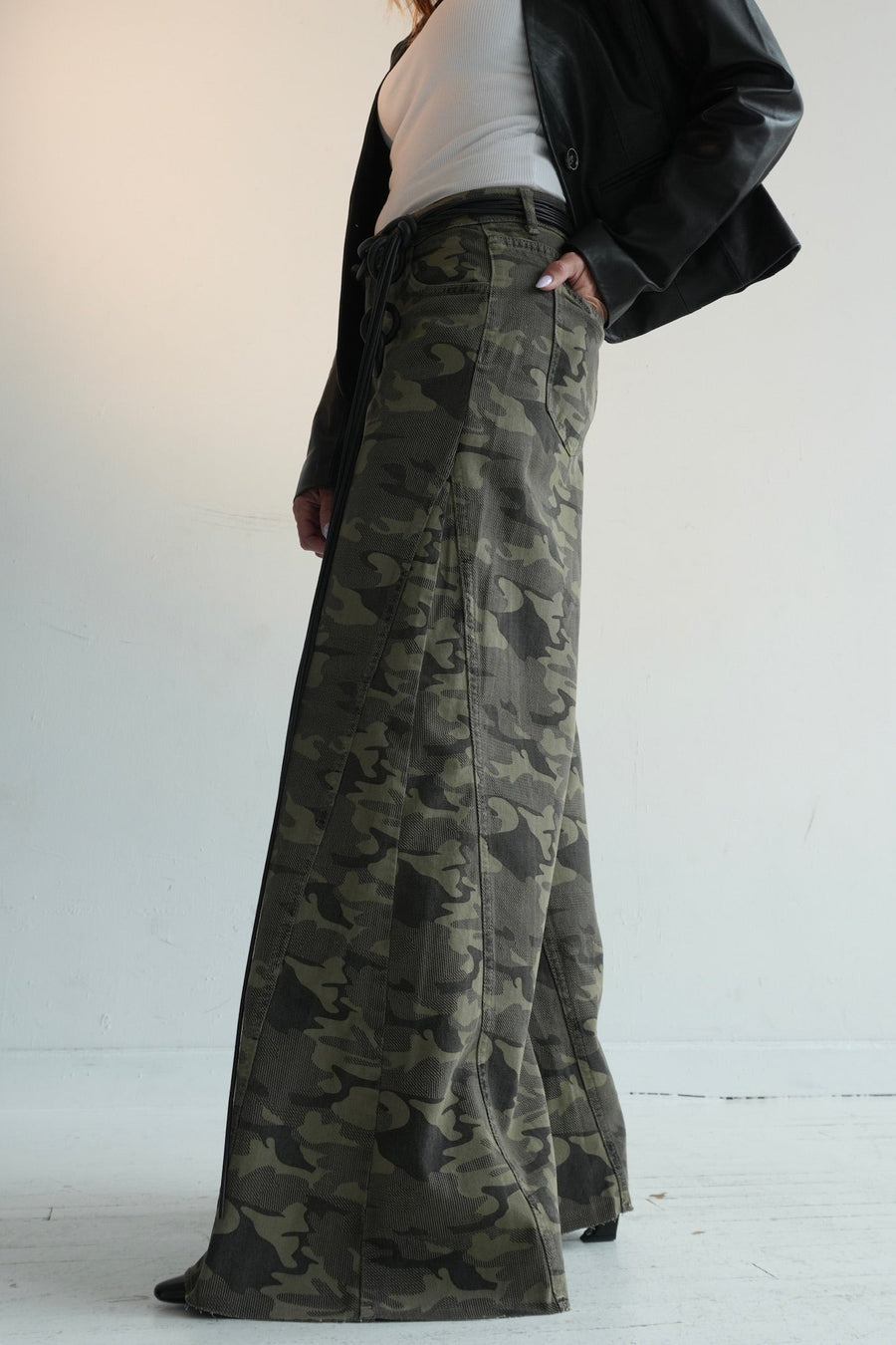 The Stac Camo Panel Ultra-Wide Leg Denim