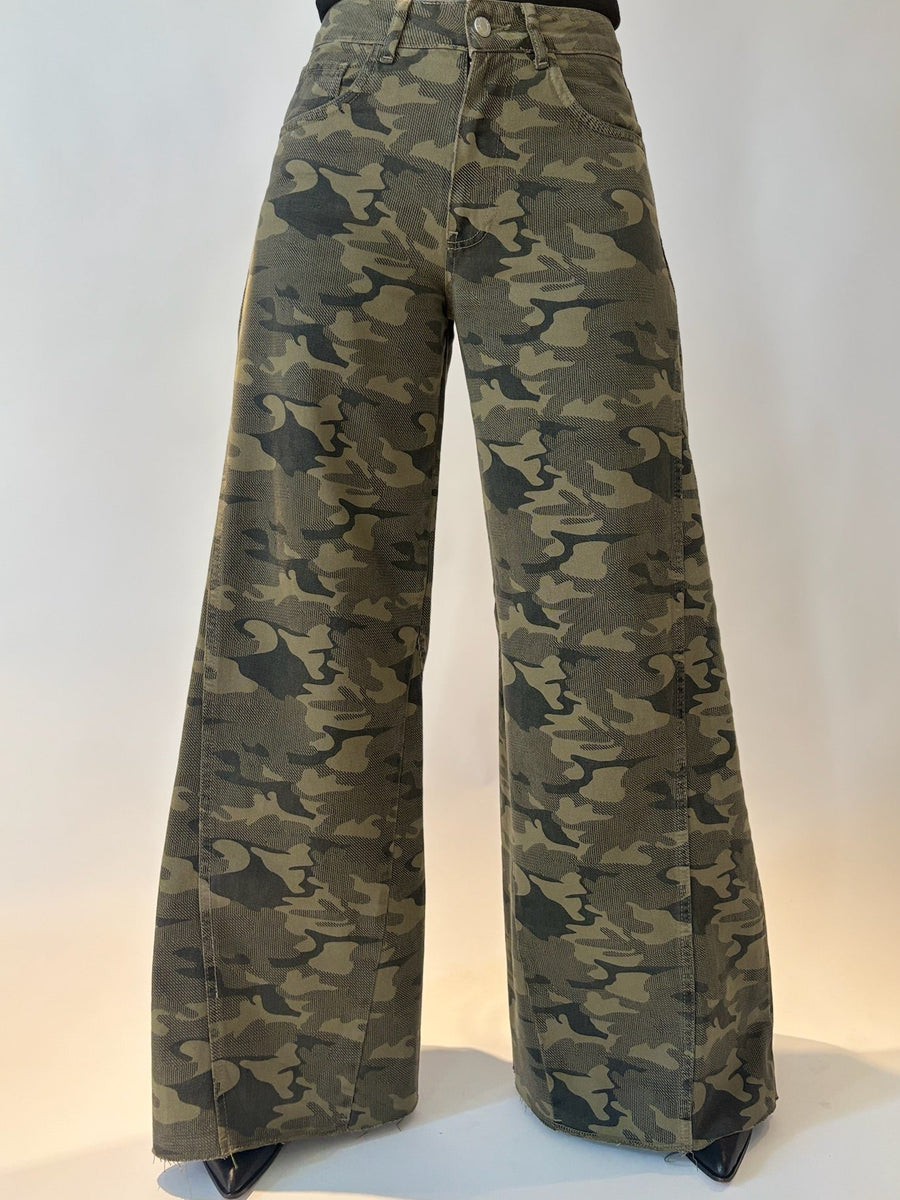 The Stac Camo Panel Ultra-Wide Leg Denim